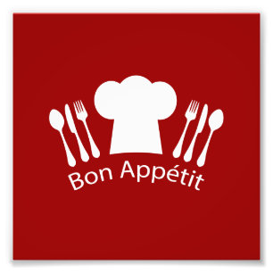 French Restaurant Chefs Hat and Silverware Photo Print