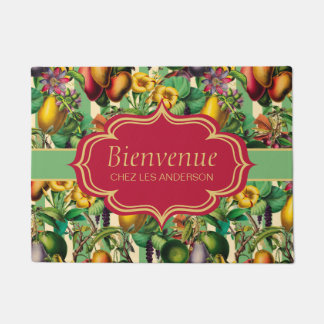 French Retro Floral Bienvenue Doormat