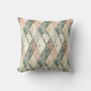 French Retro Harlequin Throw Pillow