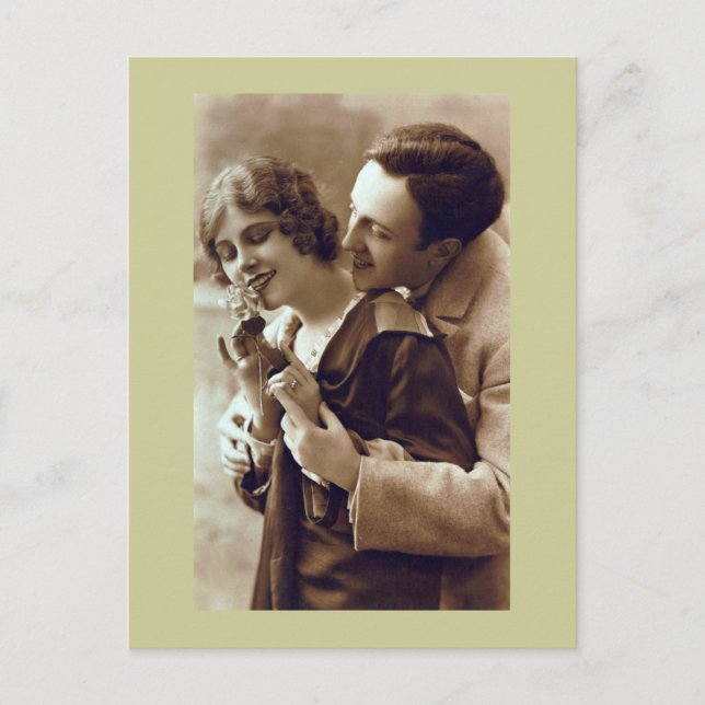 French Retro Romantic Postcard (Front)