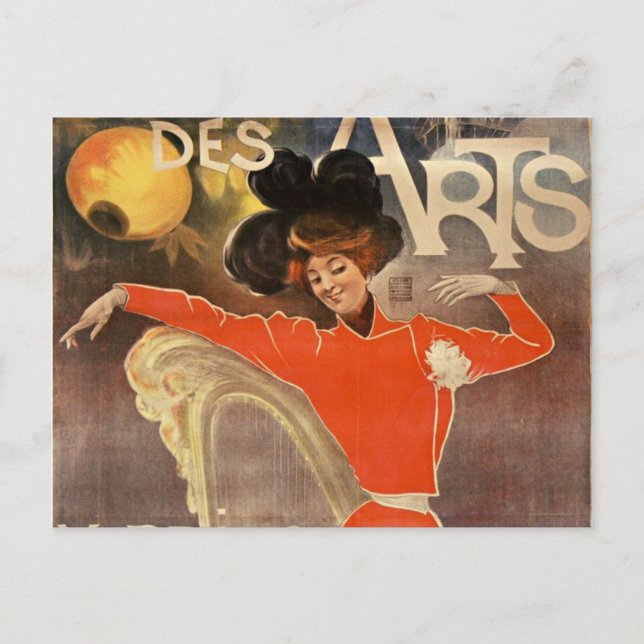 french retro style post card "cabaret des arts" (Front)