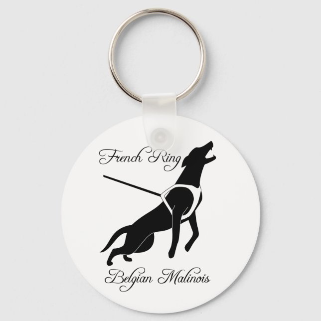 French Ring Malinois Keychain (Front)