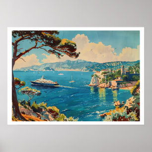 French Riviera, France Art Deco Poster