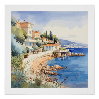 French Riviera lanscape Poster