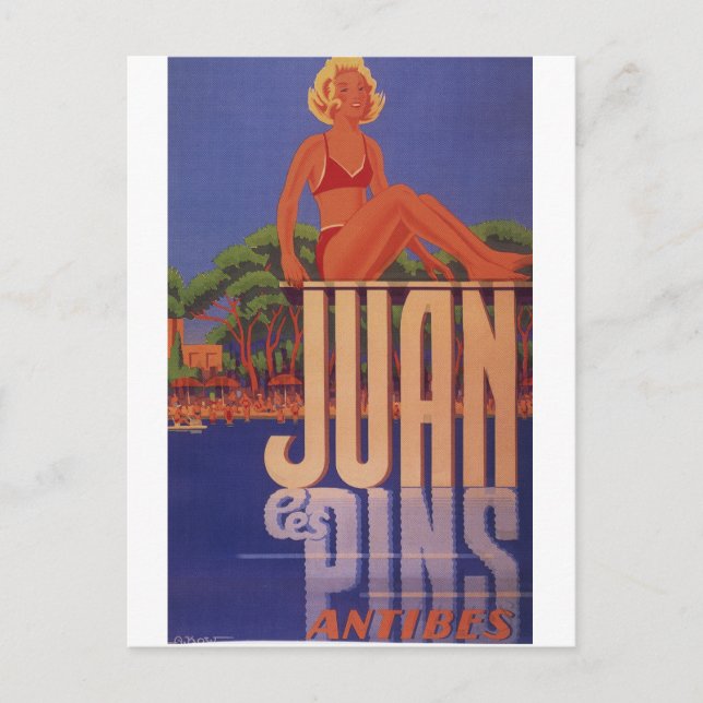 French Riviera Postcard Juan Les Pins Antibes (Front)