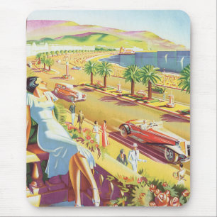 French Riviera Poster Mouse Pad