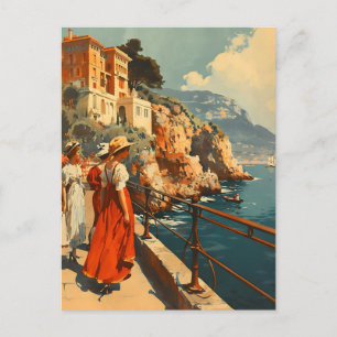 French Riviera Promenade: Vintage Postcard