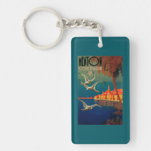 French Riviera Travel Poster # 1 Keychain