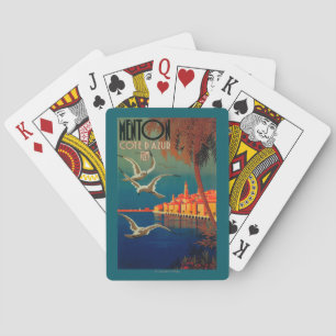 French Riviera Travel Poster # 1 Playing Cards