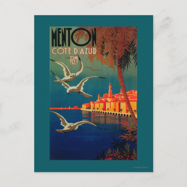 French Riviera Travel Poster # 1 Postcard (Front)