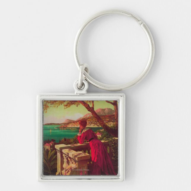 French Riviera Travel Poster # 2 Keychain (Front)