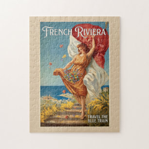 French Riviera Travel Poster Jigsaw Puzzle