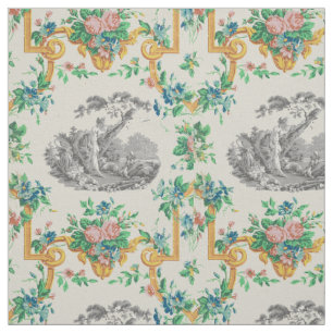 French Rococo François Boucher Vignette Pattern Fabric