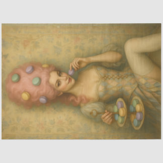 French Rococo Woman with Macarons Marie Antoinette Tissue Paper