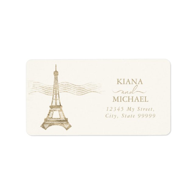 French Romance Wedding Gold/Ivory ID870 Label (Front)