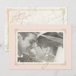 French Romance Wedding Thank You Blush ID870