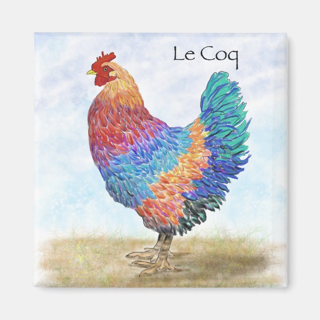 French Rooster Kitchen Magnet (Front)