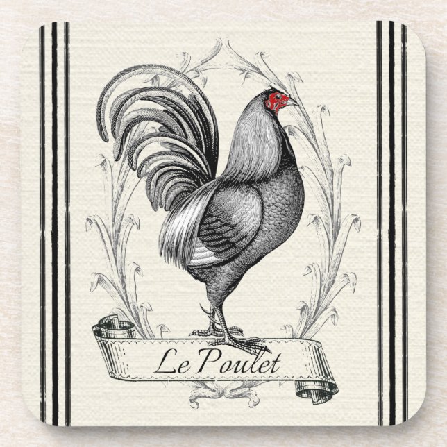 French Rooster Le Poulet Coaster (Front)