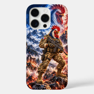French Rooster Tactical Warrior Epic Battle Art iPhone 16 Pro Case
