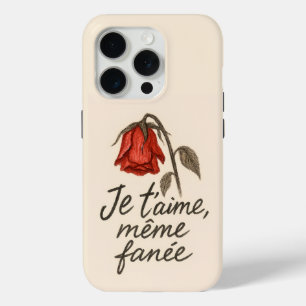 French Rose Love Quote iPhone Case
