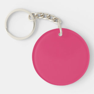 French Rose Pink Personalized Colour Background Keychain