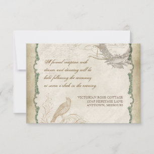 French Roses Love Birds Vintage Lace - Aqua Blue Invitation