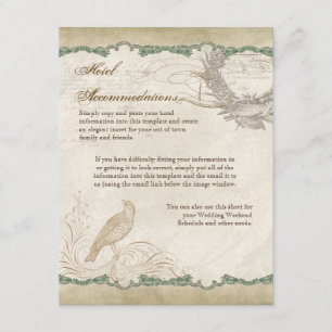French Roses Love Birds Vintage Lace - Sage Green Enclosure Card