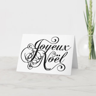 French Script Christmas Joyeux Noel Holiday Card