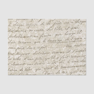 French Script Gold Floral Vintage Tissue Paper