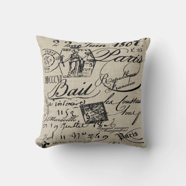 French Script Pillow (Front)