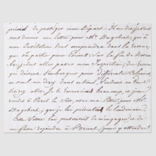 French Script Vintage Letter Cursive Handwriting Tissue Paper