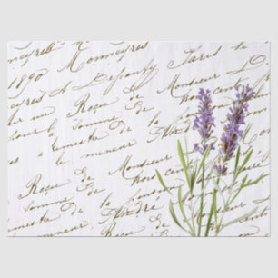 French Script Vintage Purple Lavender Flower Tissue Paper