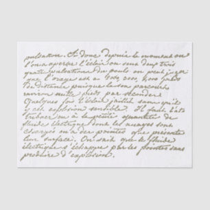 French Script Vintage Taupe Decoupage  Tissue Paper