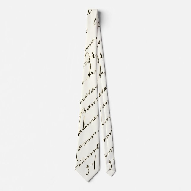 French Script Vintage Tie (Front)