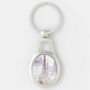 french scripts chandelier paris eiffel tower keychain