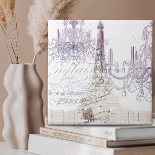 french scripts chandelier paris eiffel tower tile