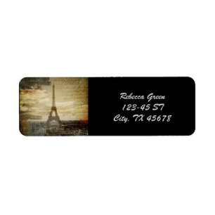 French scripts Modern Vintage Paris Eiffel tower