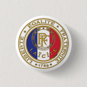 french secular badge 1 inch round button