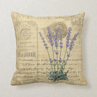 French shabby chic vintage Lavender Cushion. Throw Pillow