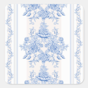 French,shabby chic, vintage,pale blue,white,chic, square sticker