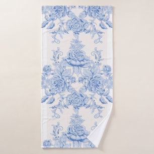 French,shabby chic, vintage,pale blue,white,countr bath towel