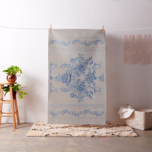 French,shabby chic, vintage,pale blue,white,countr fabric