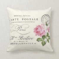 French, shabby chic vintage postcard