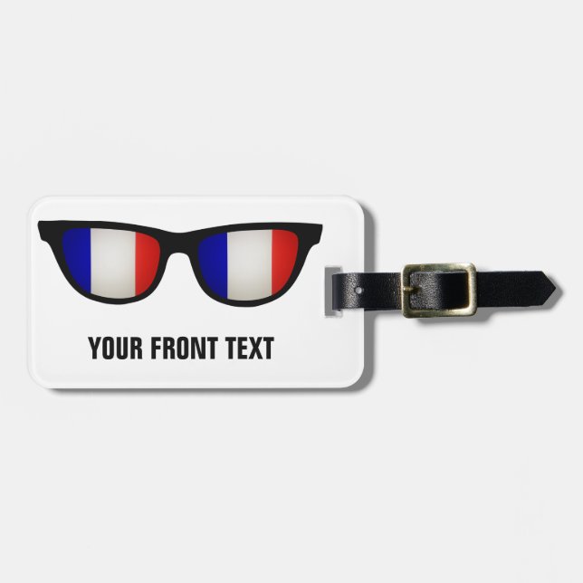 French Shades custom luggage tag (Front Horizontal)