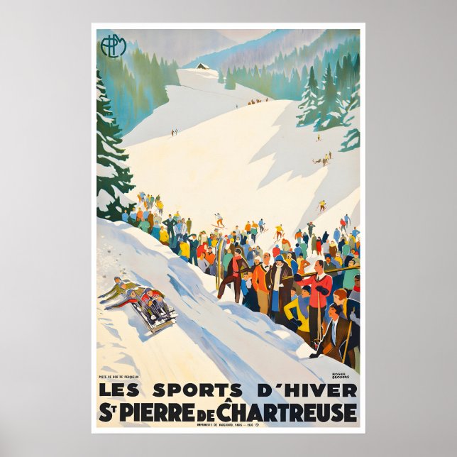 French Ski Poster Saint Pierre de Chartreuse Print (Front)