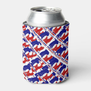 French Soccer Ball and Flag Tiled  Can Cooler