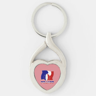 French Soccer Ball Flag  Keychain