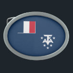 French Southern Antarctic Lands Belt Buckle<br><div class="desc">Patriotic flag of French Southern and Antarctic Lands.</div>