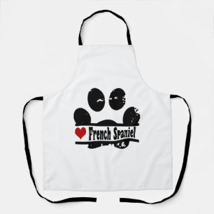 French Spaniel Dog Paw Print Apron