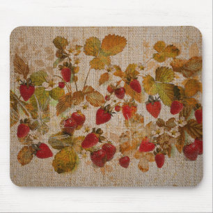French Strawberries Cretonne Mouse Pad